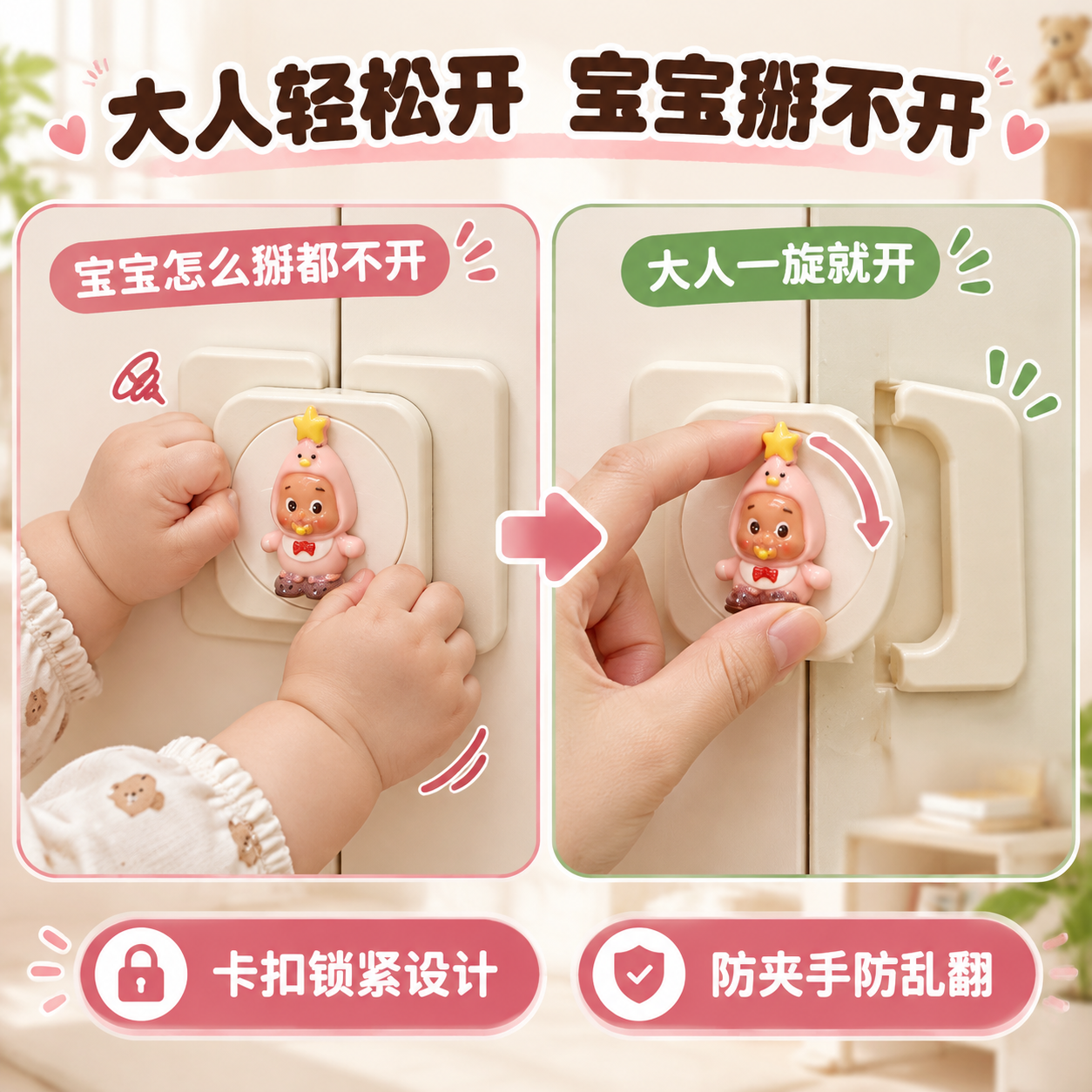 [主图-2] 核心功能 卡扣锁紧设计 大人轻松开宝宝掰不开 [… - 图片创意预览