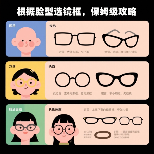 根据脸型选镜框，保姆级攻略
宝子们谁懂啊！选对镜框堪比换头，选错直接显脸大一圈还显土😭 之前踩了N多坑，终于总结出这份按脸型选镜框的保姆级攻略，新手直接对号入座，再也不用瞎逛啦！
核心原则先记牢：用预览效果