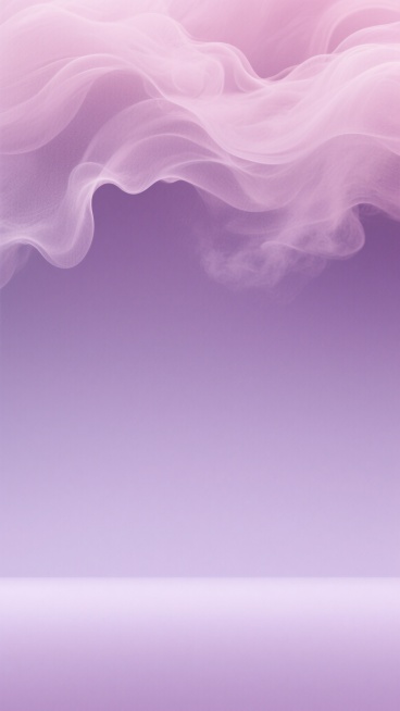 极简风格抽象背景，柔和渐变的粉紫色调，轻盈流动的云雾状纹理，顶部边缘呈现不规则的波浪形态，底部为平滑的浅紫色平面，整体光影柔和，具有细腻的磨砂质感，色彩过渡自然，营造出宁静、梦幻且简约的氛围，无任何文字和标识元素。预览效果