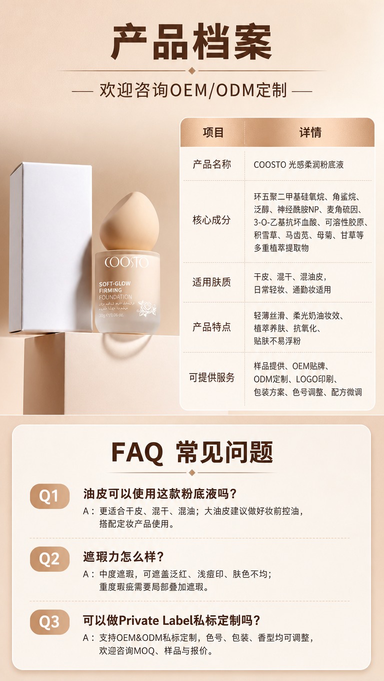 [商品] 使用【图1】COOSTO 光感柔润粉底液，保留磨砂玻… - 图片创意预览