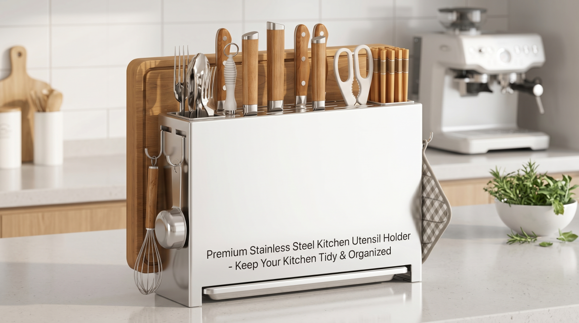 High-quality kitchen utensil rack for Amazon A+ content, based on the original utensil rack, the mai预览效果