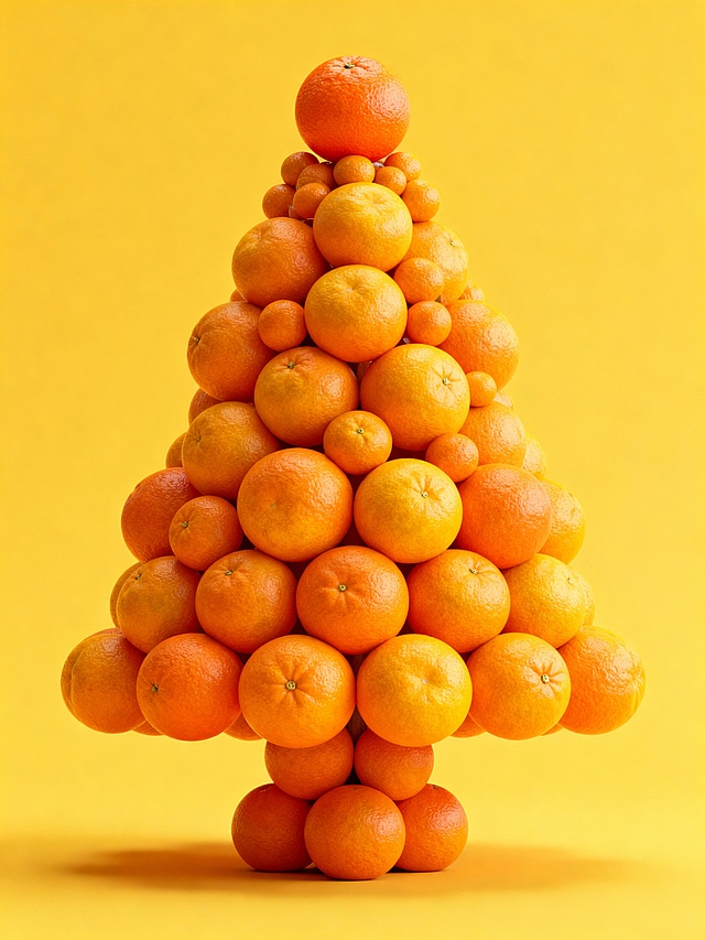 橙色橘子圣诞树