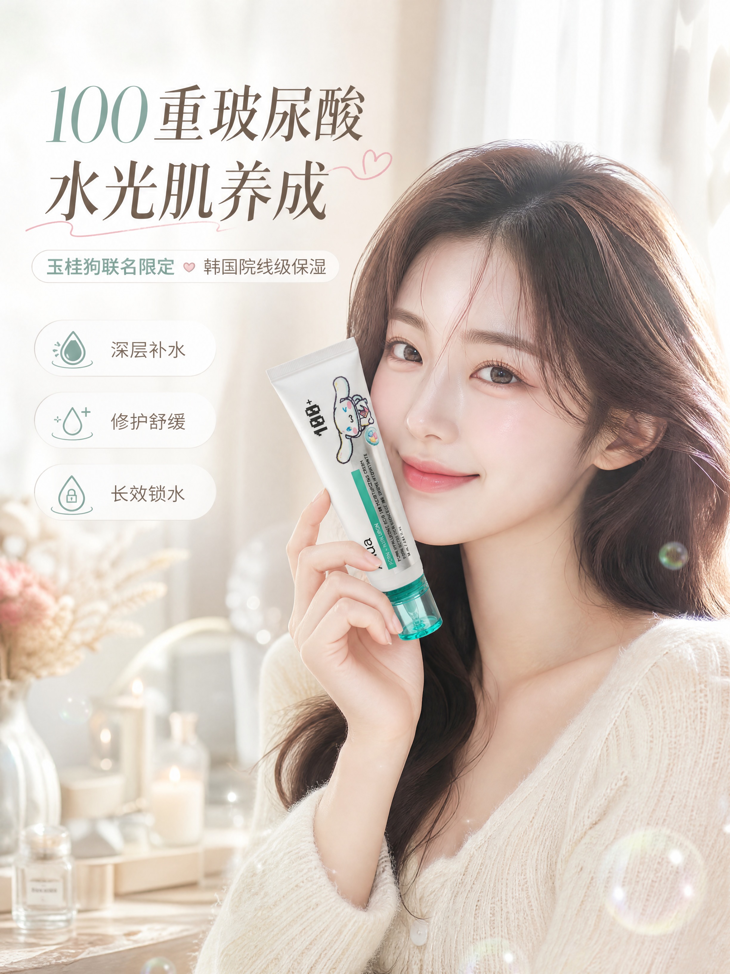 [商品] 使用【图1】Anua 100玻尿酸保湿面霜（玉桂狗联… - 图片创意预览