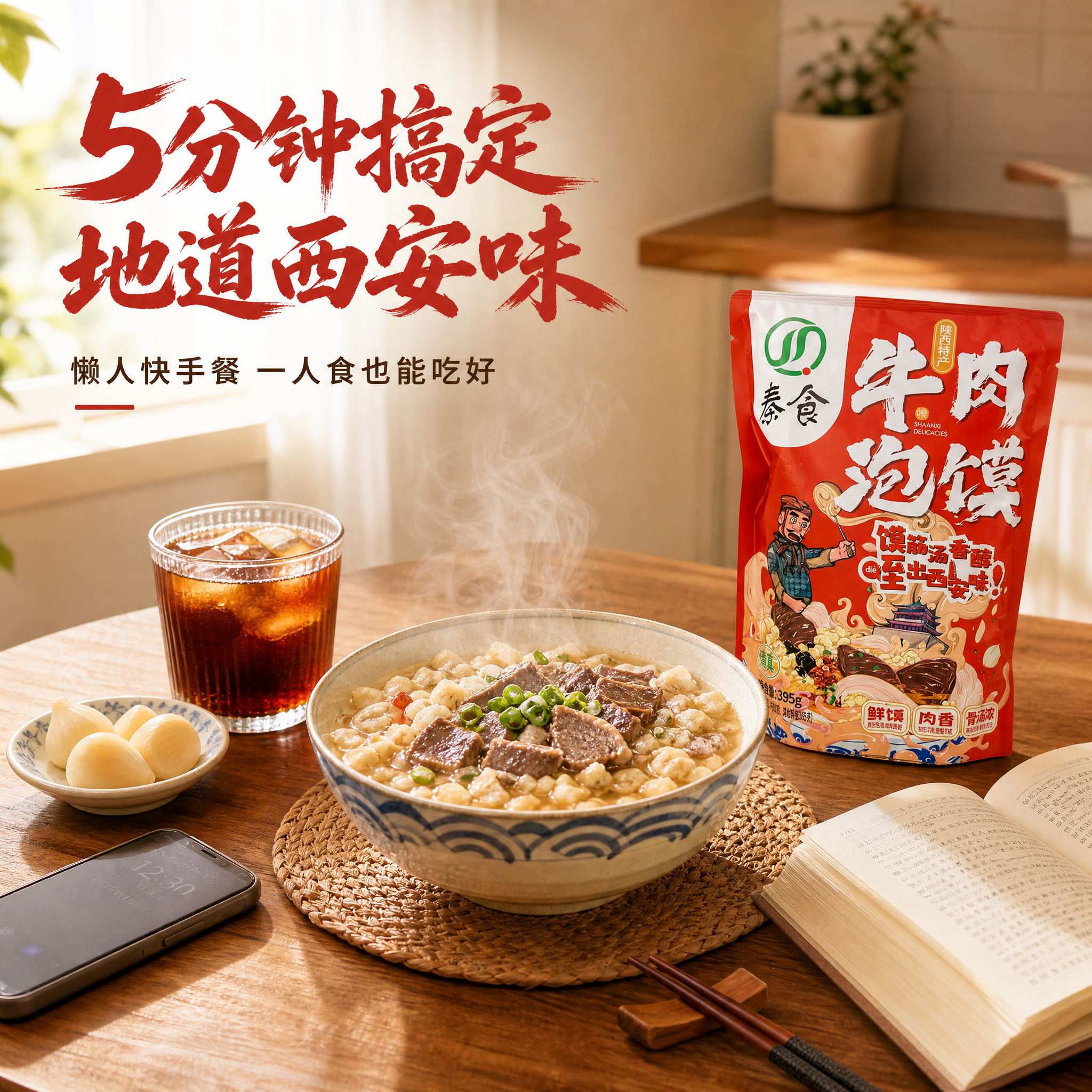 [主图-7] 秦食牛肉泡馍 食用场景 一人食快手餐 生活方式。… - 图片创意预览
