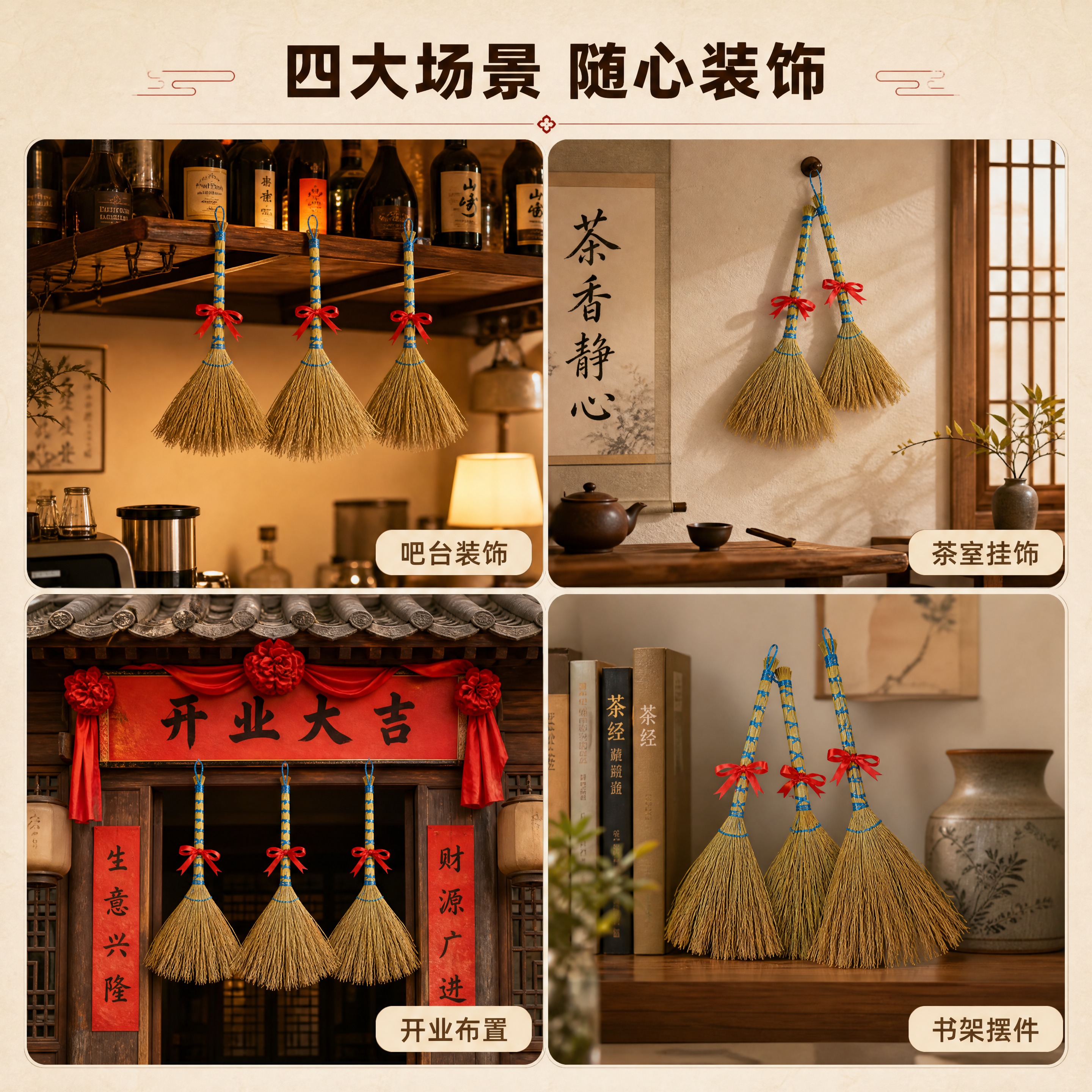 [商品] 使用【图4】糯稻草蓝绳捆扫把配红绳（3支组合）；保留… - 图片创意预览
