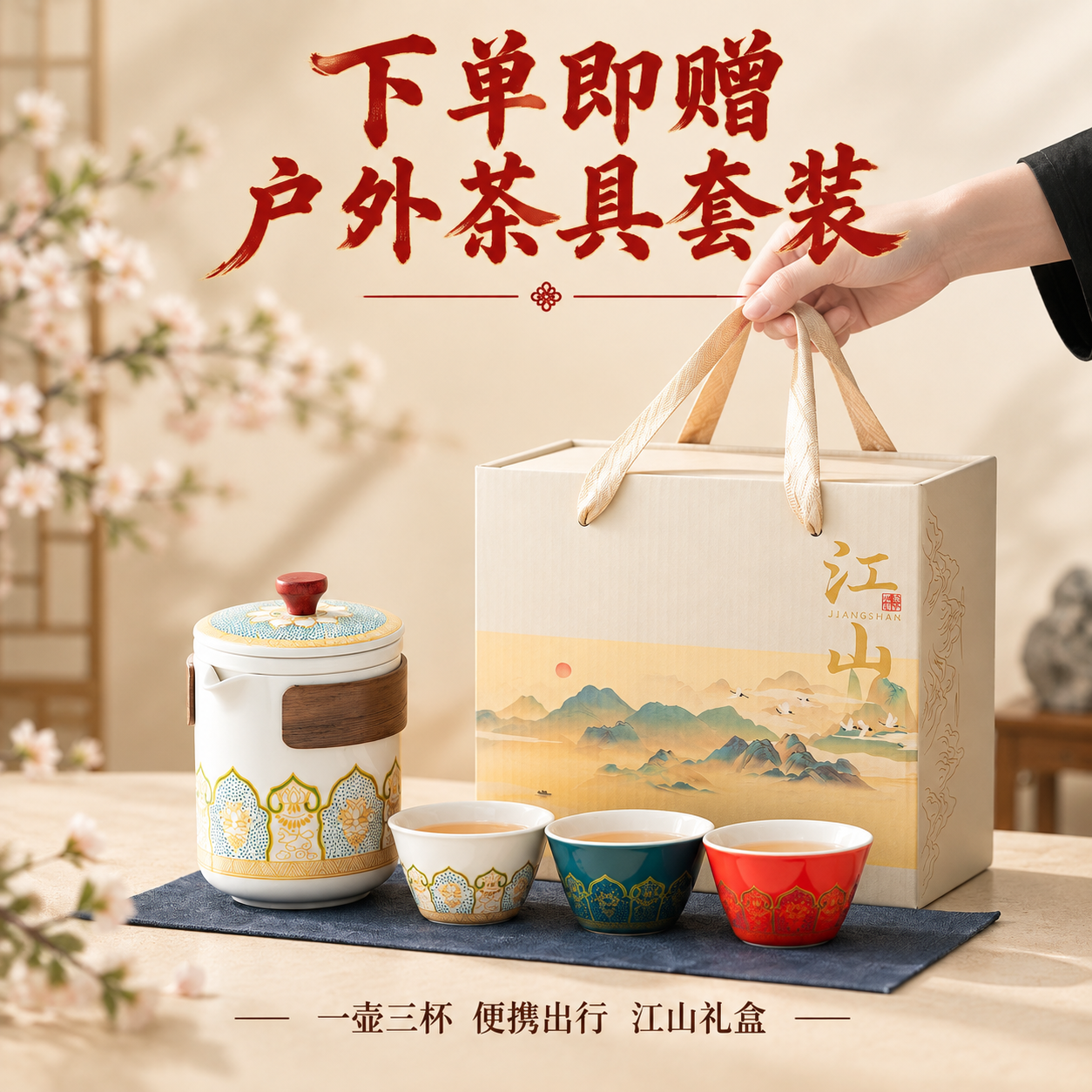 [主图-3] 下单赠品展示 户外茶具套装全貌 强化下单福利与性… - 图片创意预览