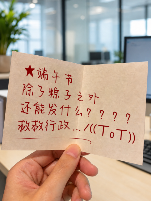 端午节行政选礼物分享大字拟实景小红书封面预览效果