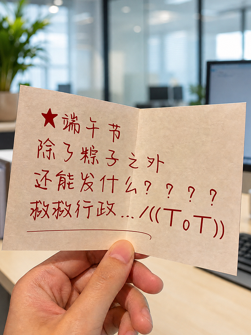 端午节行政选礼物分享大字拟实景小红书封面