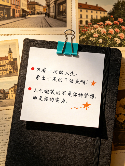 激励正能量语录摘抄分享实景风小红书封面预览效果