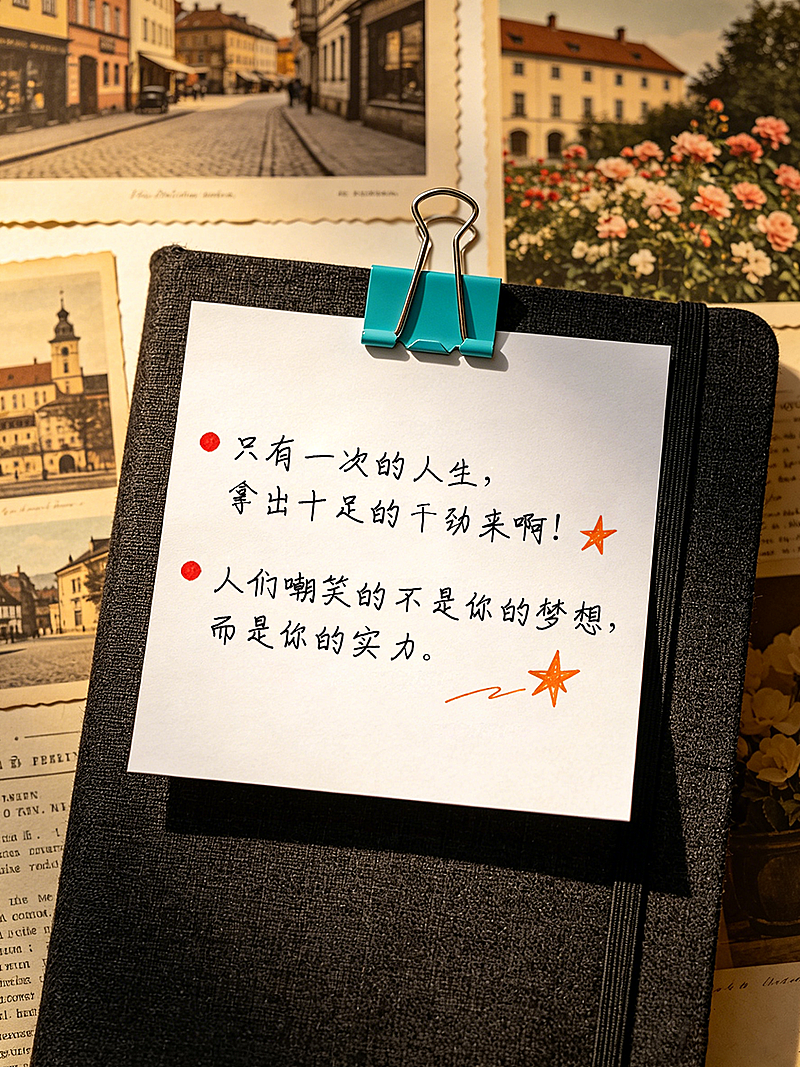 激励正能量语录摘抄分享实景风小红书封面