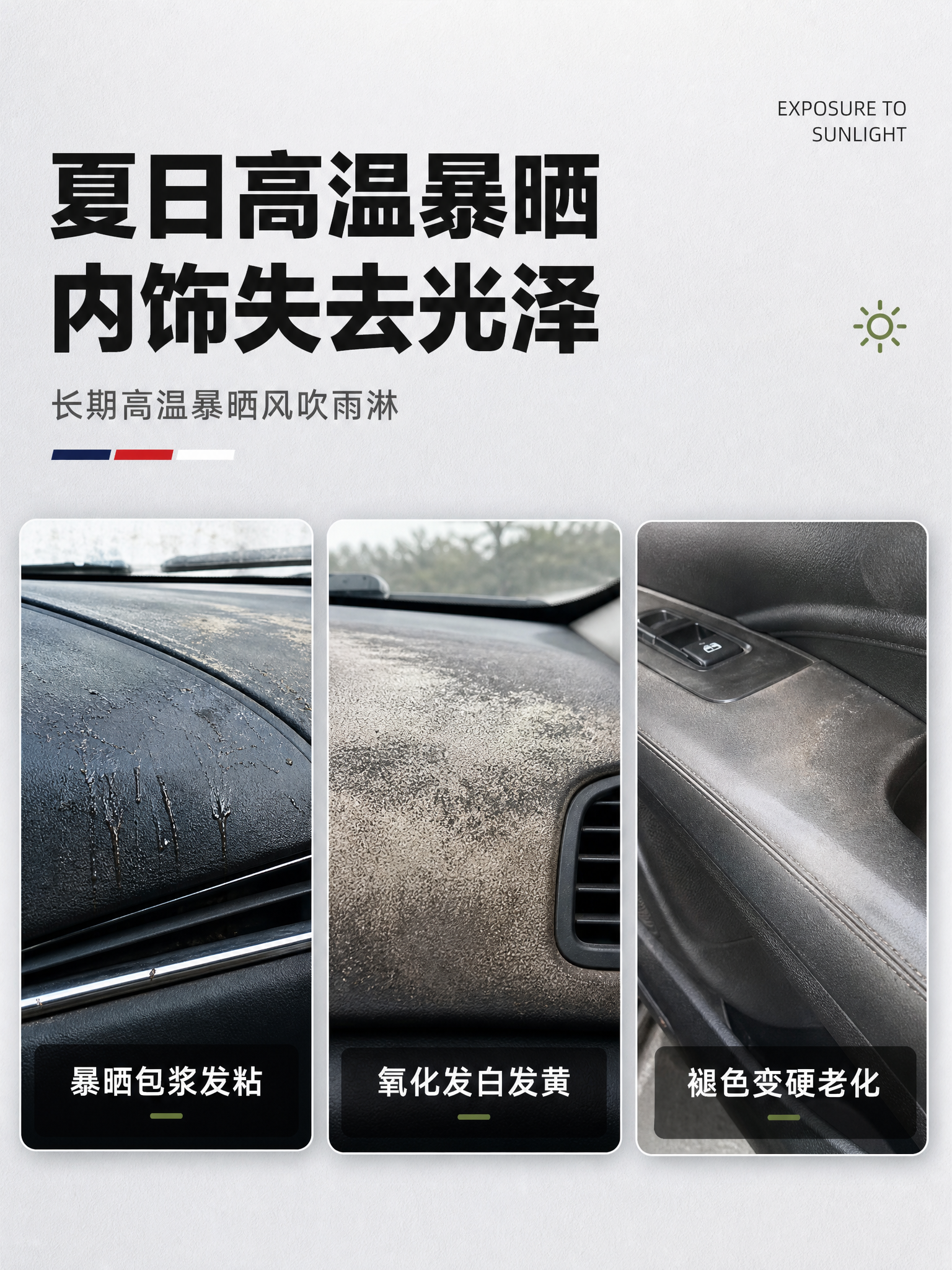 [商品] 本页为痛点场景页，以汽车内饰老化状态为主体，不直接展… - 图片创意预览