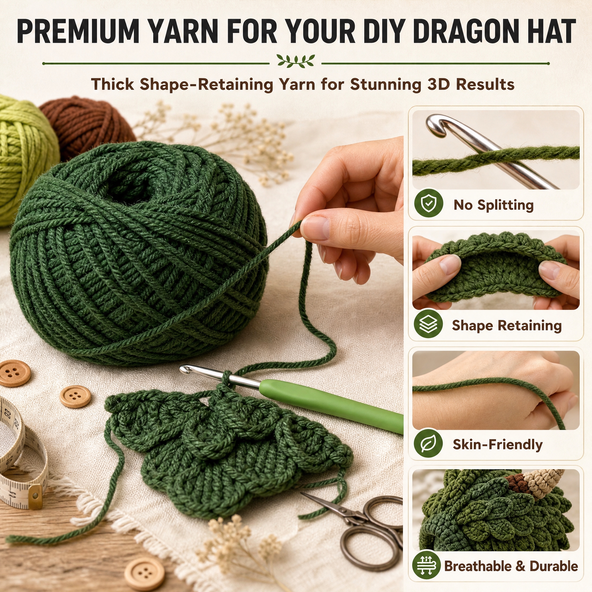 [主图-4 龙款DIY材料包] 主题：Premium Yarn… - 图片创意预览