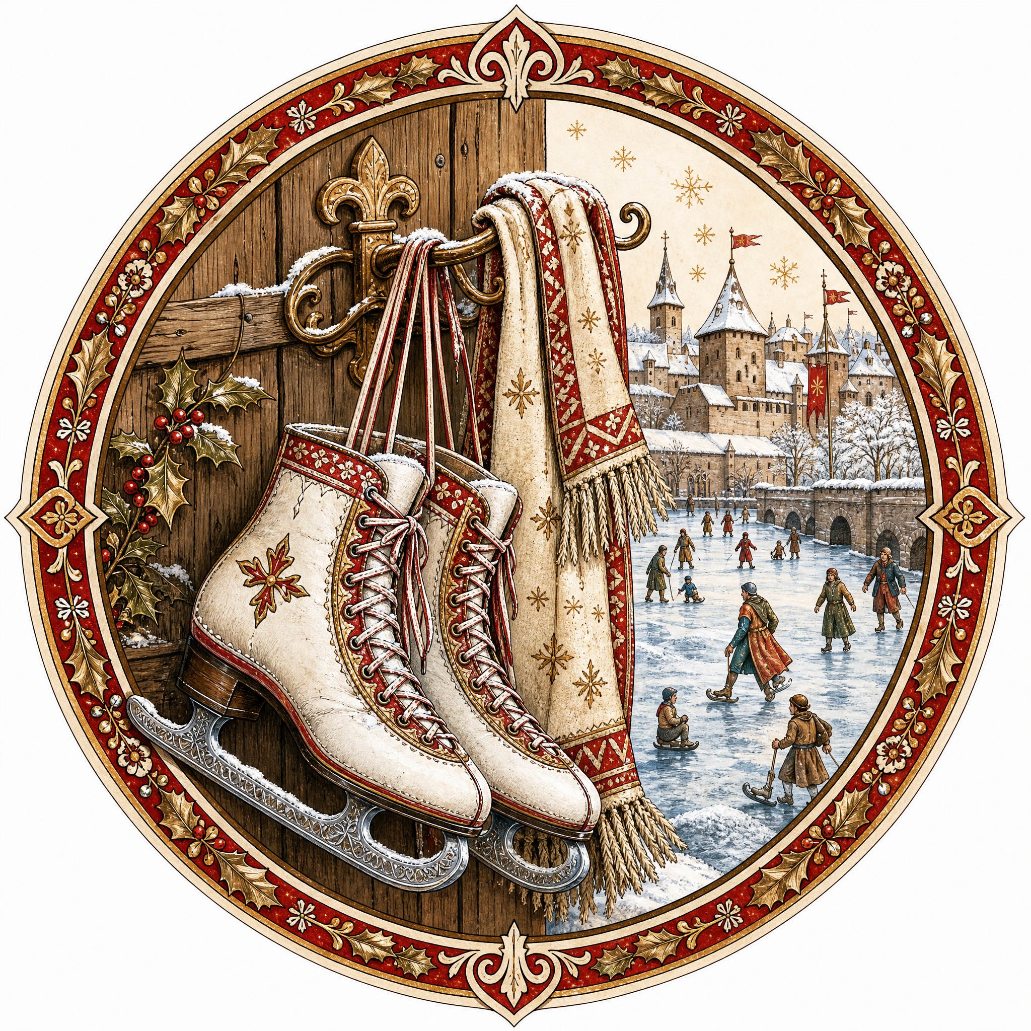 Christmas sticker, medieval ill… - 图片创意预览