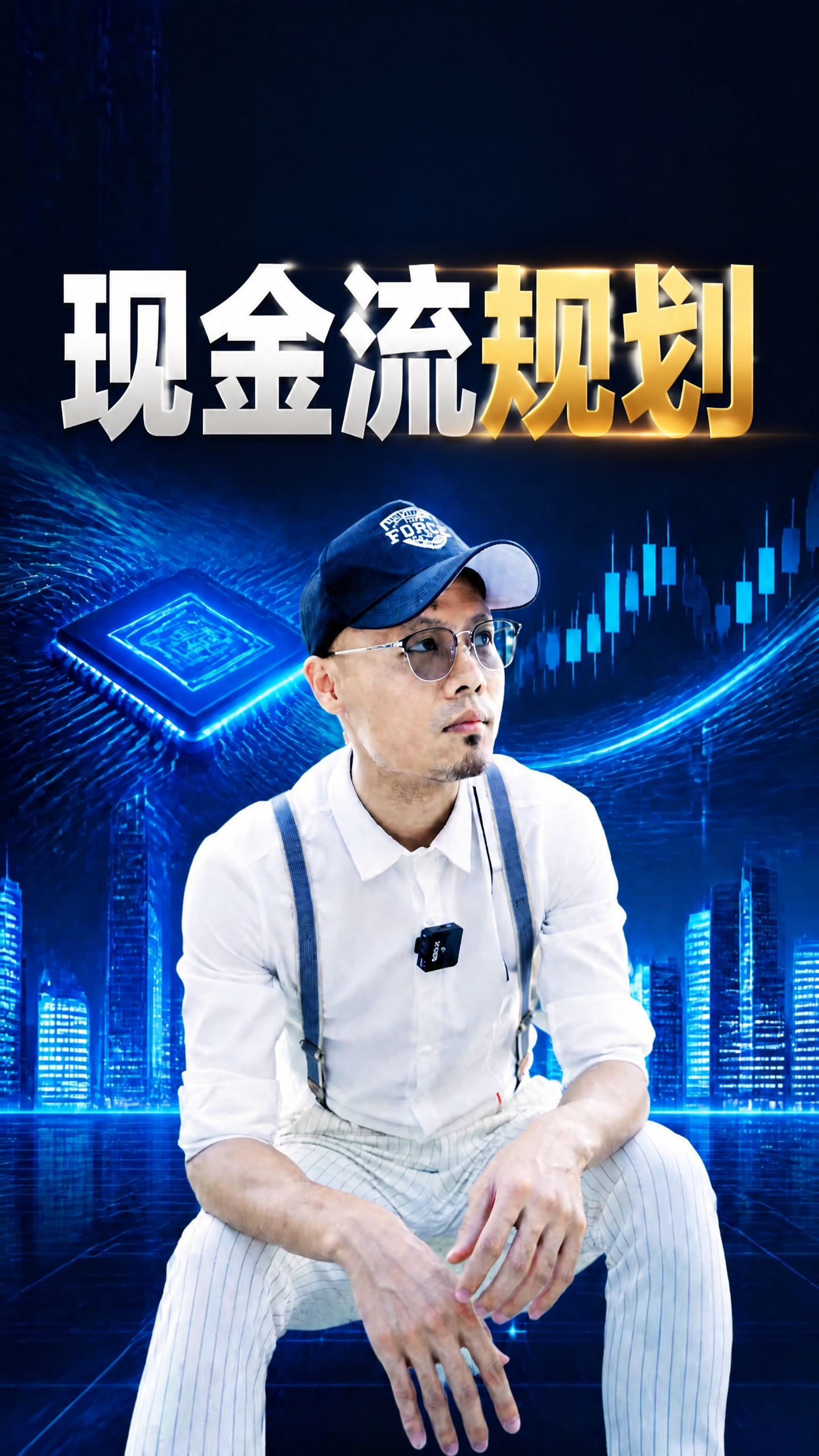将画面中的大标题文字修改为'现金流规划'，保持原有的白金立体大… - 图片创意预览