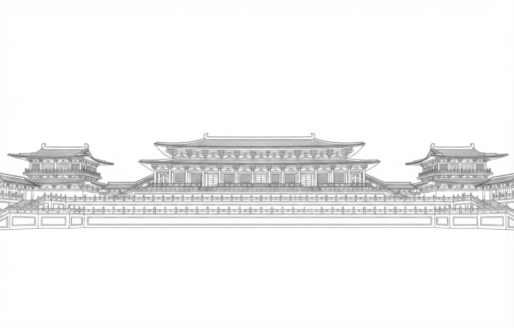 将图片提取为白底黑线的线条稿，保持原建筑构图和结构不变，要求画面干净整洁，仅保留黑色轮廓线条，背景为纯白色，以PNG格式输出预览效果