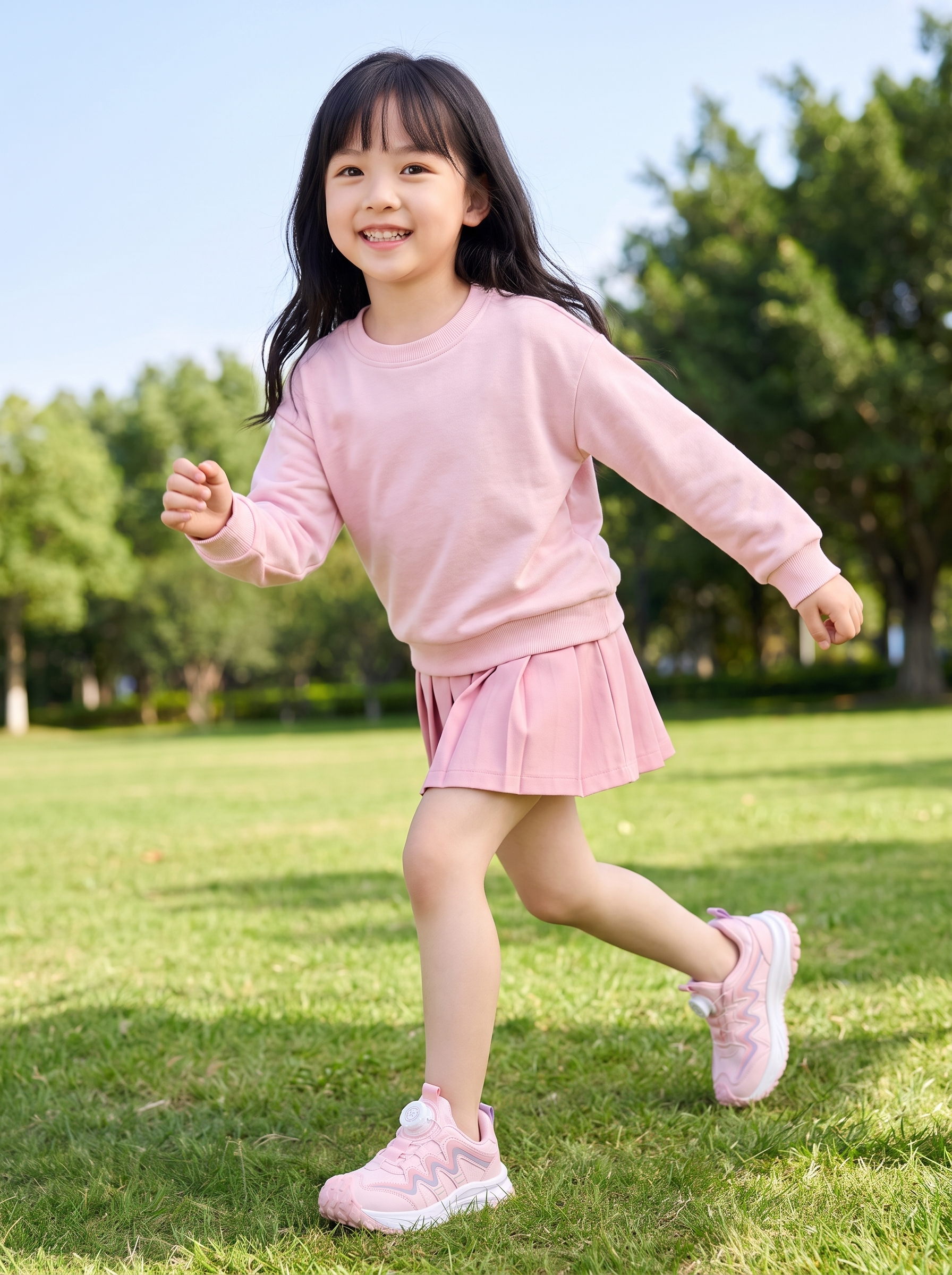 参考图1中的中国小女孩（6-7岁，黑色长卷发齐刘海，圆润可爱的… - 图片创意预览