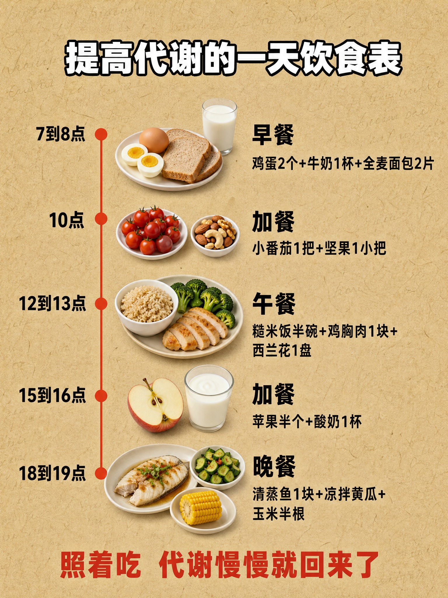 竖版3:4小红书减脂科普内页，牛皮纸纹理背景（偏黄棕色#D4B… - 图片创意预览