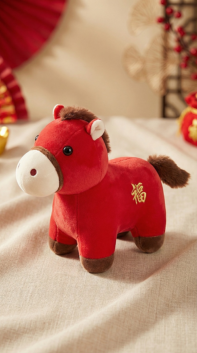 提取图中马玩偶，设计主产品图，精修