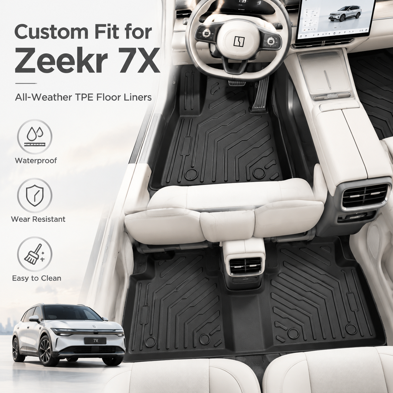 [单张主图] Zeekr 7X 单层TPE汽车脚垫 Amazo… - 图片创意预览