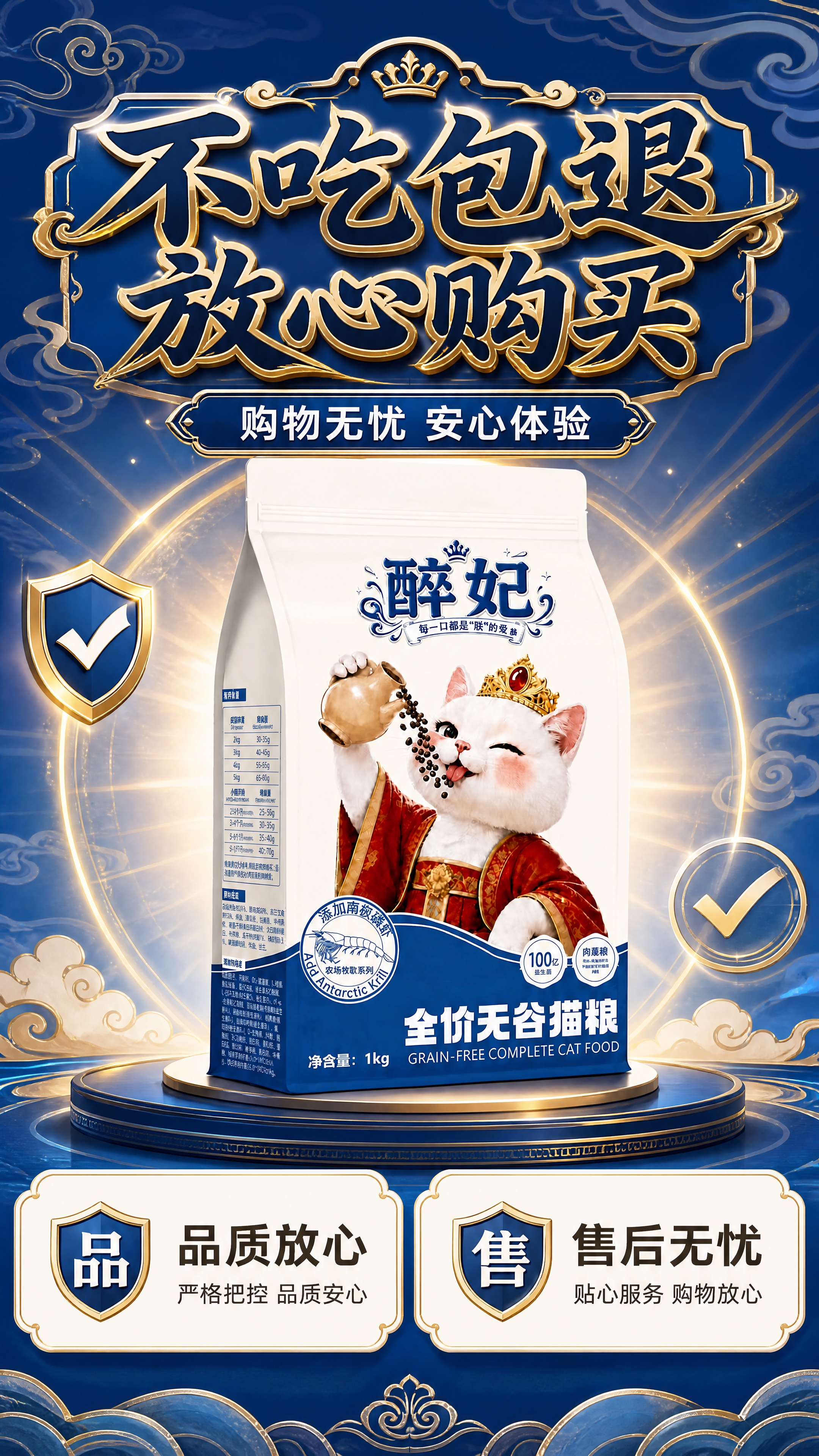 [商品] 使用【图1】醉妃全价无谷猫粮包装袋；保留包装袋所有原… - 图片创意预览