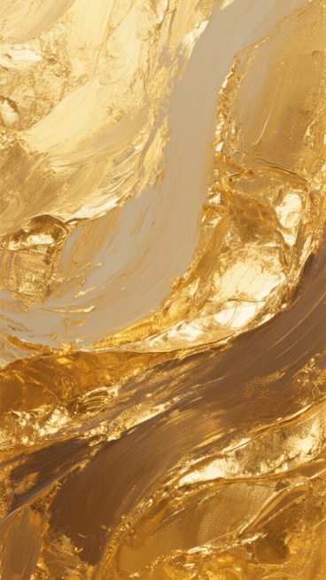 金色调抽象艺术背景，具有浓厚的油画质感，画面中充满了丰富的金箔纹路，纹路呈现出自然的流动感和层次感，笔触厚重且富有肌理变化，整体色调从浅金到深棕渐变过渡，光影效果柔和，高光部分闪耀着金属般的光泽，营造出奢华而温暖的氛围，色彩和谐统一，构图饱满，充满艺术张力。预览效果