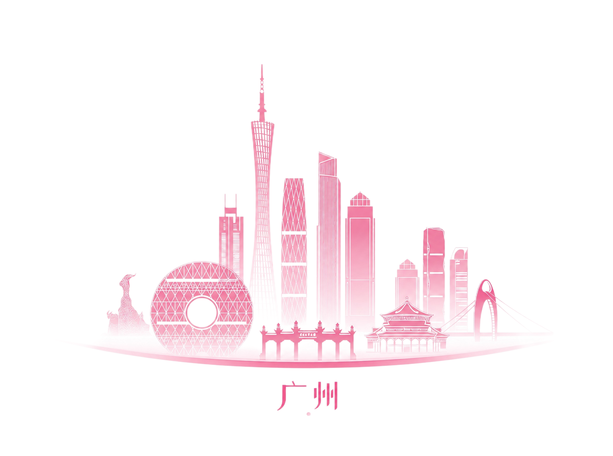 将整张图的颜色改为粉色调，去掉所有蓝色，建筑轮廓、线条、文字全… - 图片创意预览