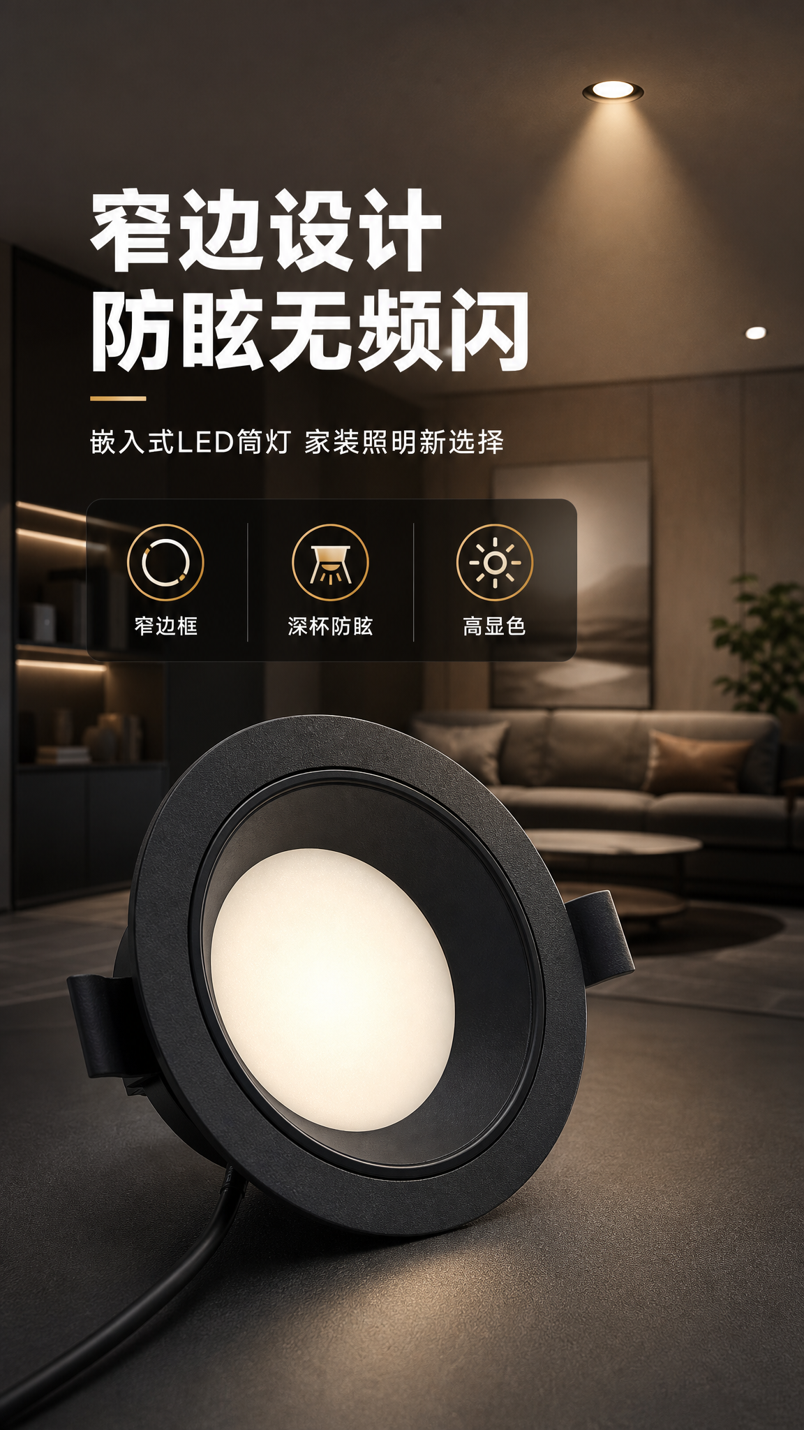 [商品] 使用【图5】黑色LED嵌入式筒灯正面发光面图；保留圆… - 图片创意预览