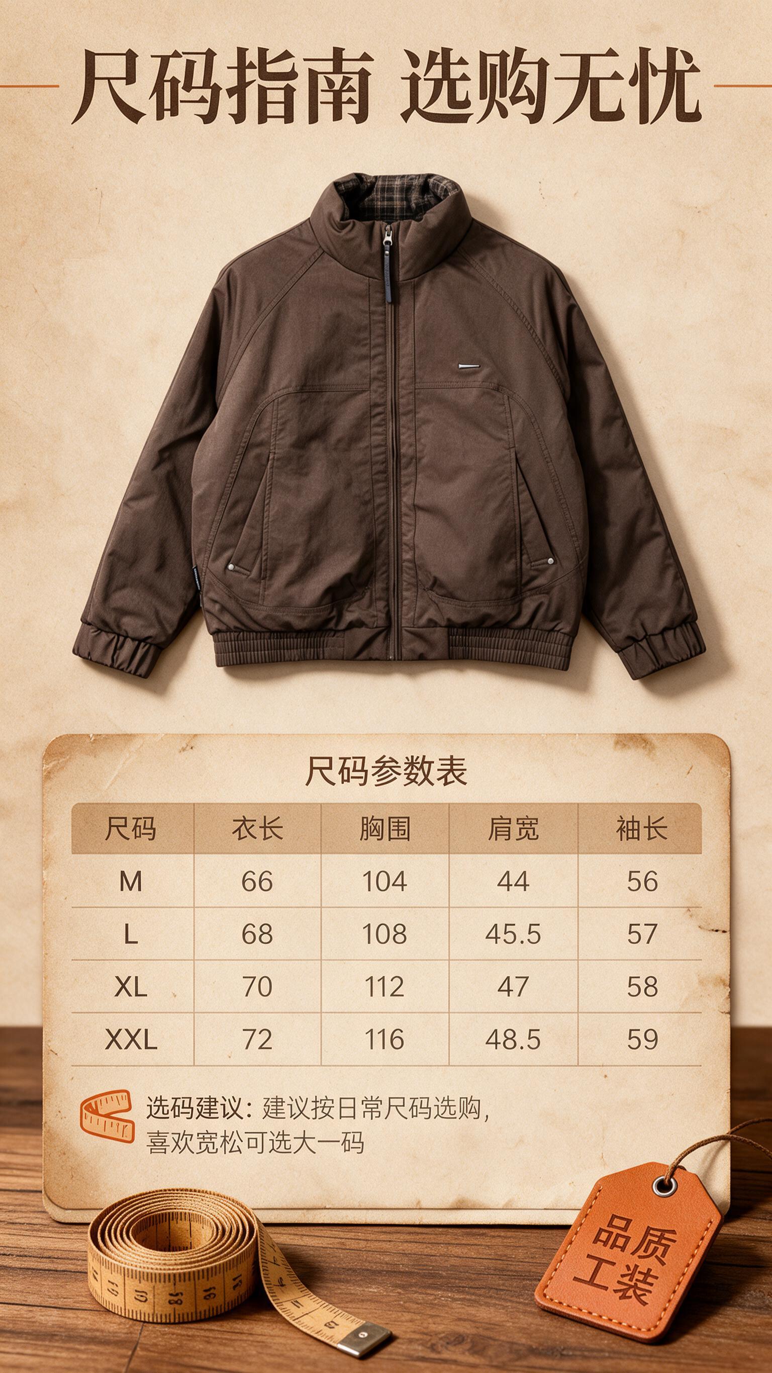 [商品] 使用【图1】男士棕色立领夹棉夹克；商品处理：保留立领… - 图片创意预览