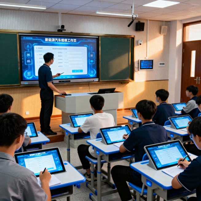 教师实时推送工作页内容的课堂教学场景预览效果