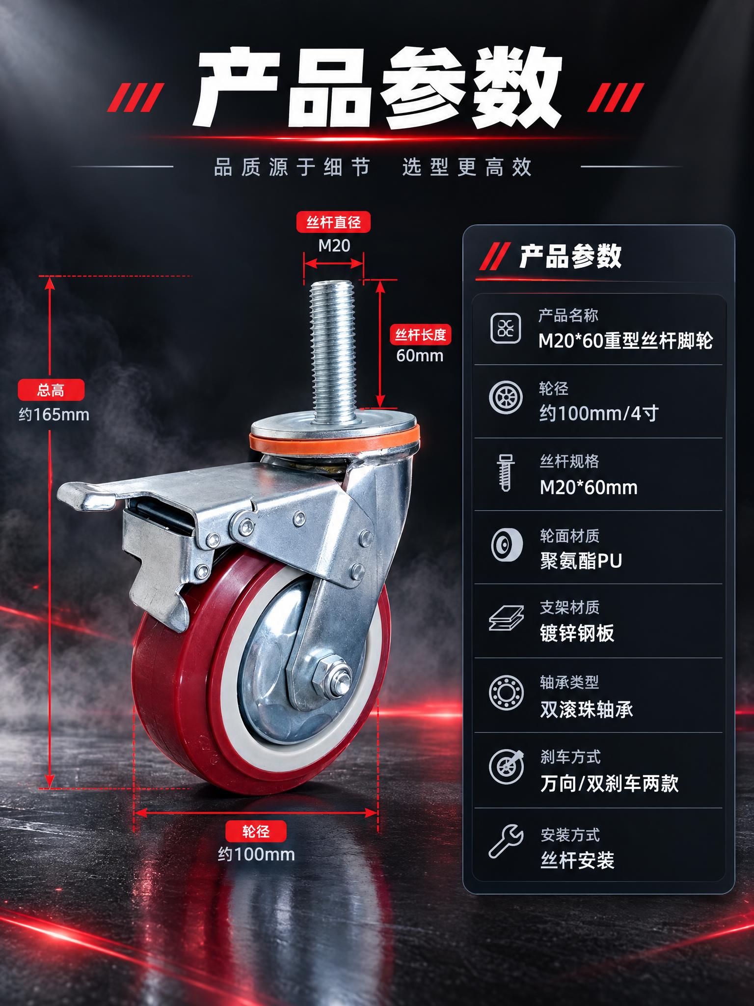 [商品] 使用【图9】脚轮侧视图作为参数页主图；保留产品完整结… - 图片创意预览