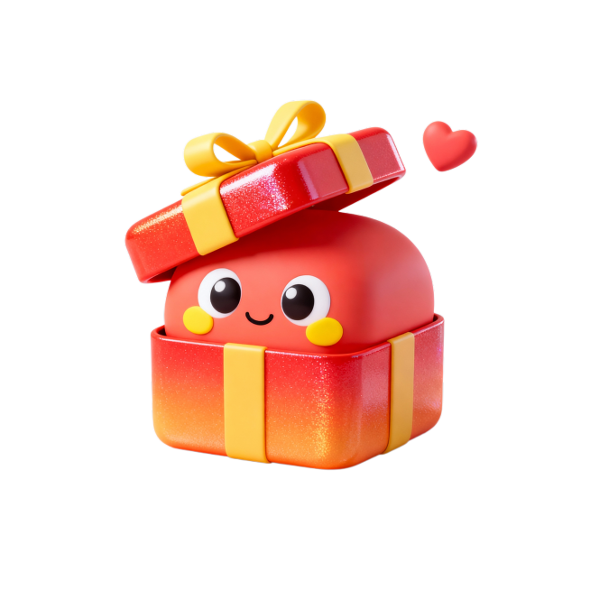 要透明背景，礼盒带点光泽度预览效果