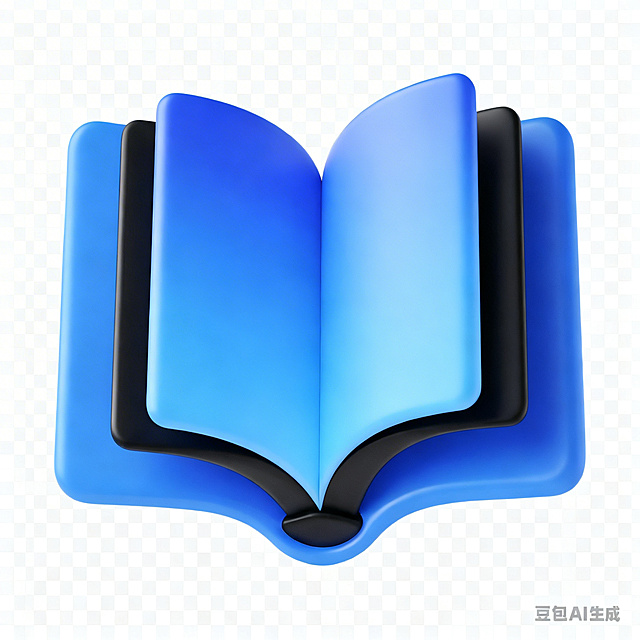 去掉黑色背景，改成透明背景，保持书本图标主体内容和质感不变