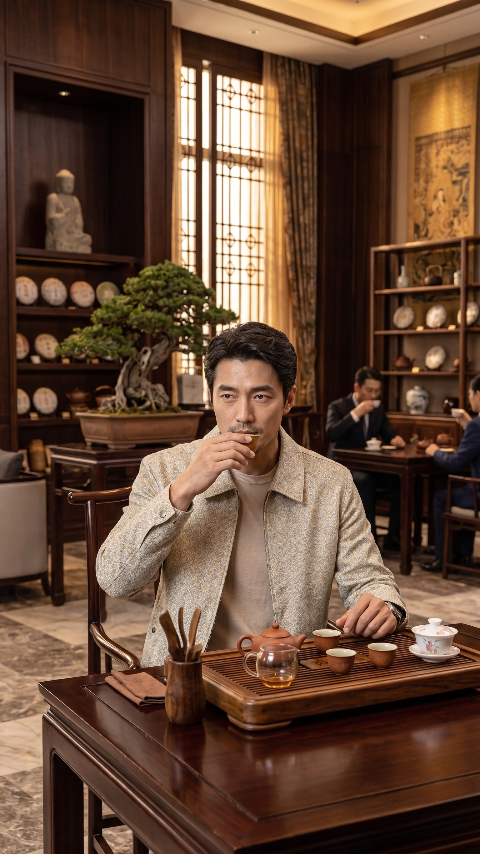 喝茶的背景，显着大气沉稳 - 图片创意预览