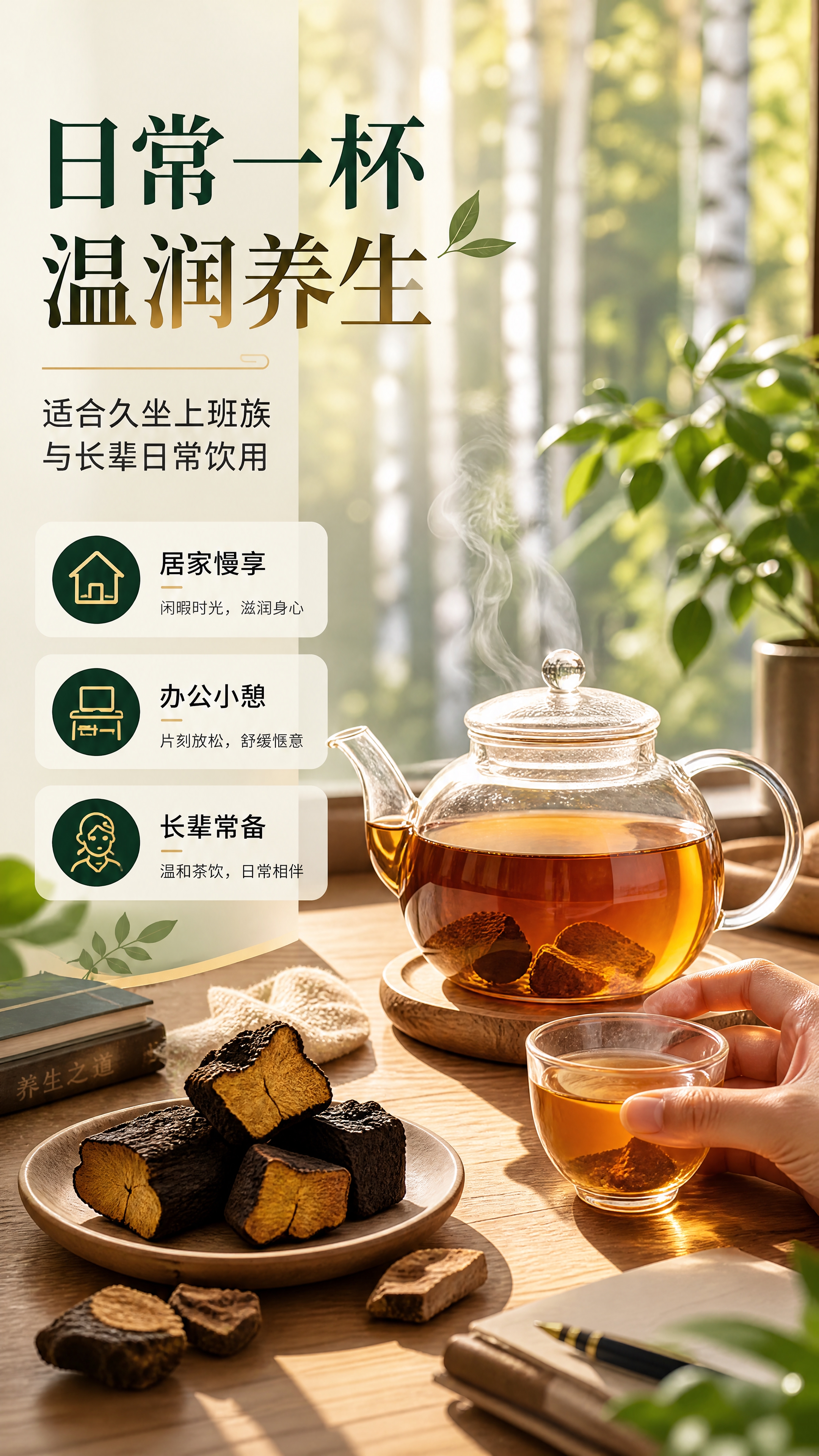 [商品] 使用【图6】玻璃茶壶煮桦树茸茶场景图；保留玻璃茶壶形… - 图片创意预览