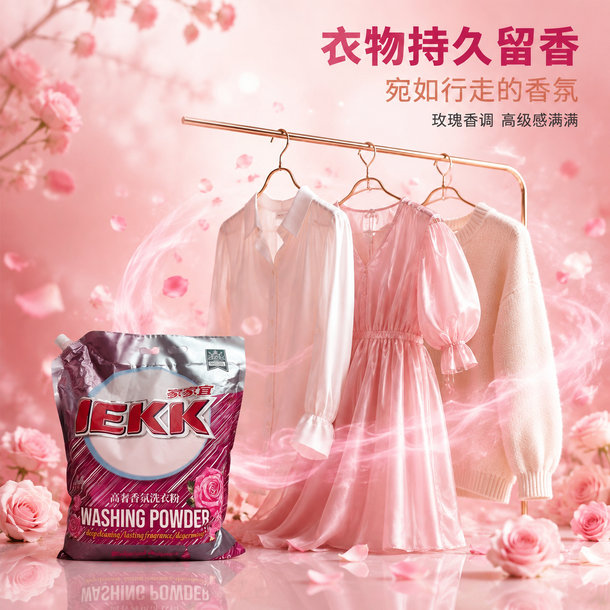 [主图-5] 高奢香氛洗衣粉详情场景图-衣物留香效果展示。 [… - 图片创意预览