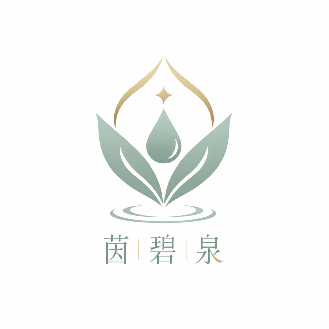 极简轻奢医美风女性私处护理品牌茵碧泉图形商标LOGO，象征女性温柔呵护与天然修护，整体干净高级、留白充足，无复杂图案，无低俗元素，矢量高清，简约大气，适合高端私护品牌使用，纯白背景，商用级LOGO设计预览效果