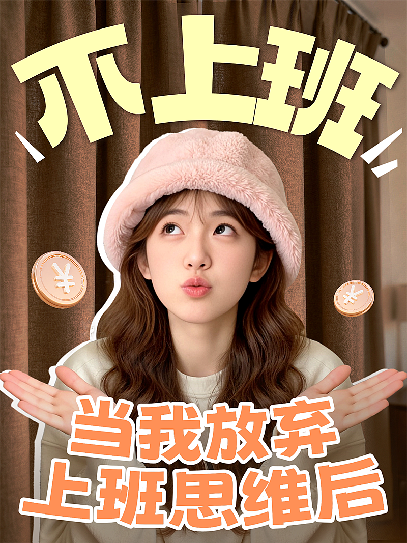 放弃上班思维副业赚钱干货小红书海报