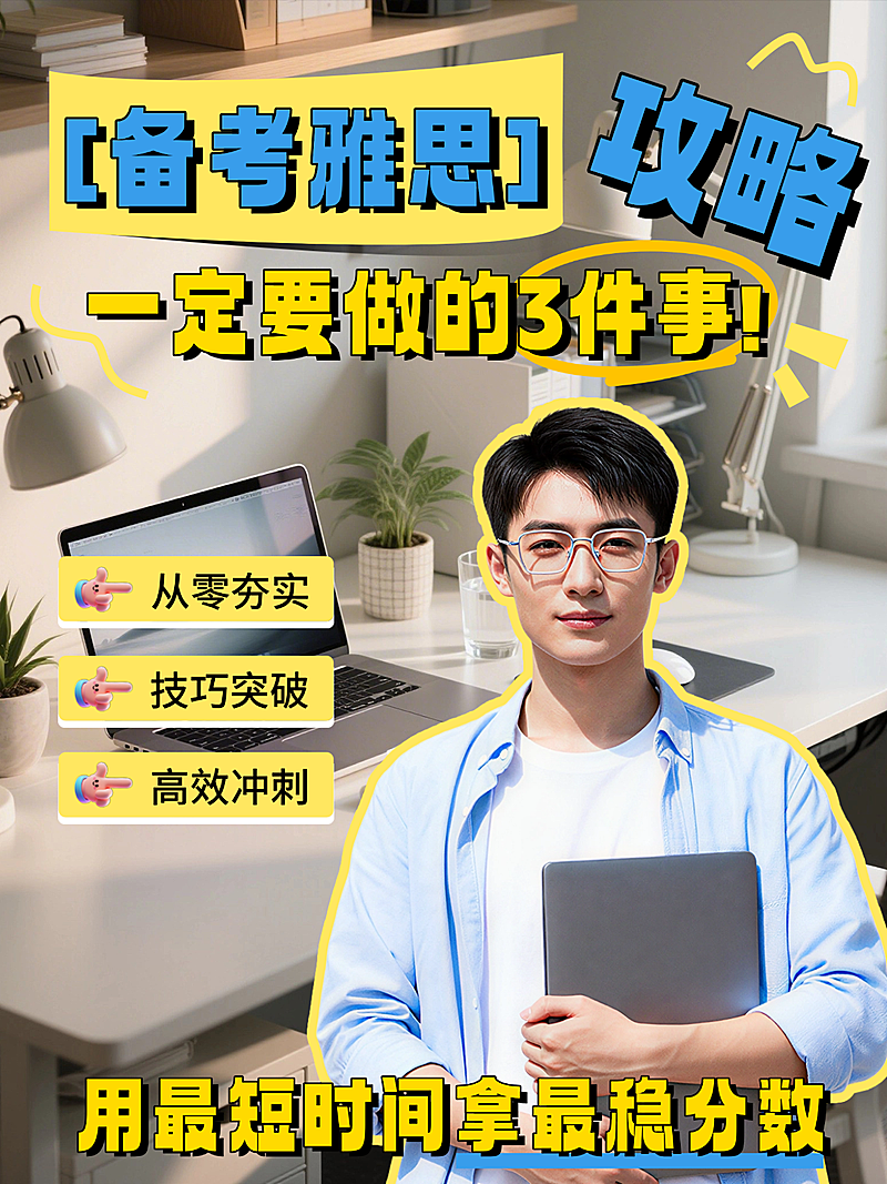 备考雅思小红书封面