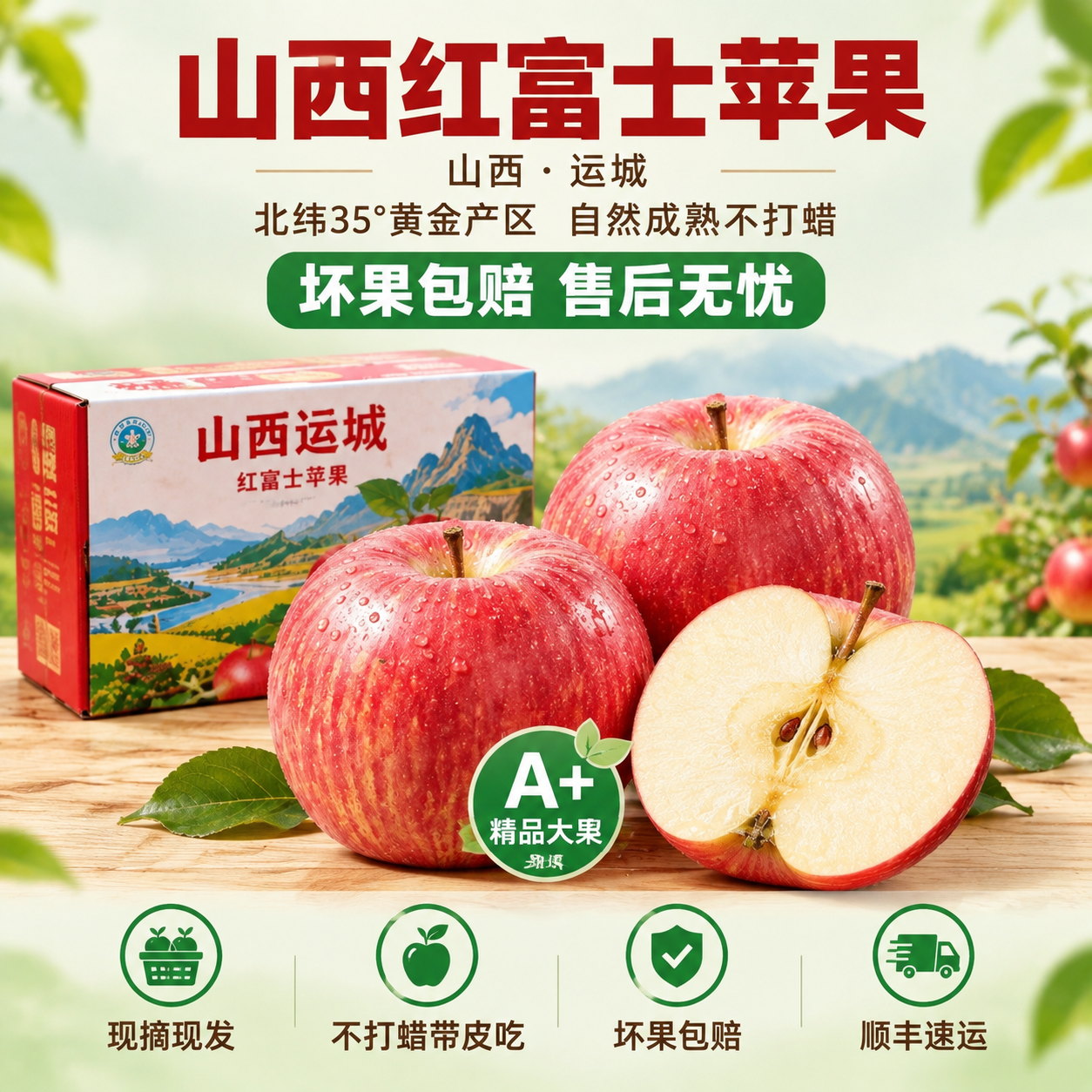 [主图-10] 服务承诺主图，突出坏果包赔产地直发等售后保障服… - 图片创意预览
