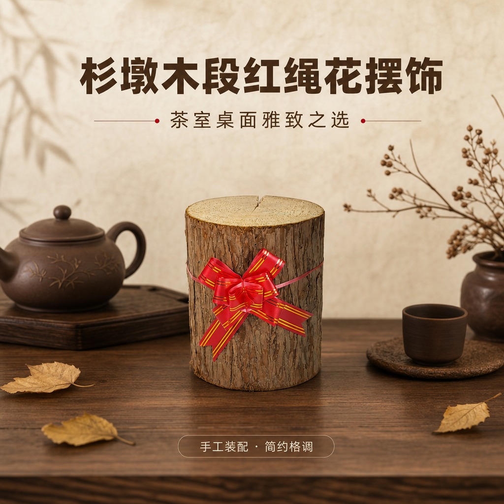 [商品] 使用【图1】大尺寸杉墩木段红绳花摆饰；保留杉木段圆柱… - 图片创意预览