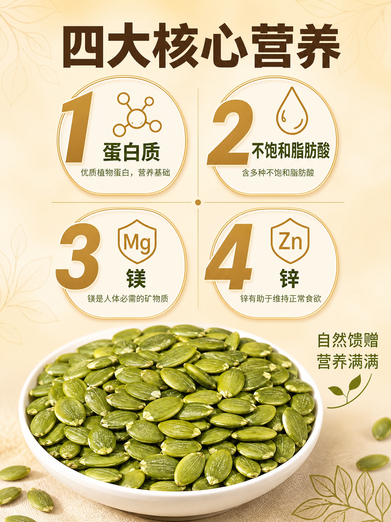 [商品] 使用【图2】碗装南瓜子仁的瓜子仁颗粒作为原料微距主体… - 图片创意预览