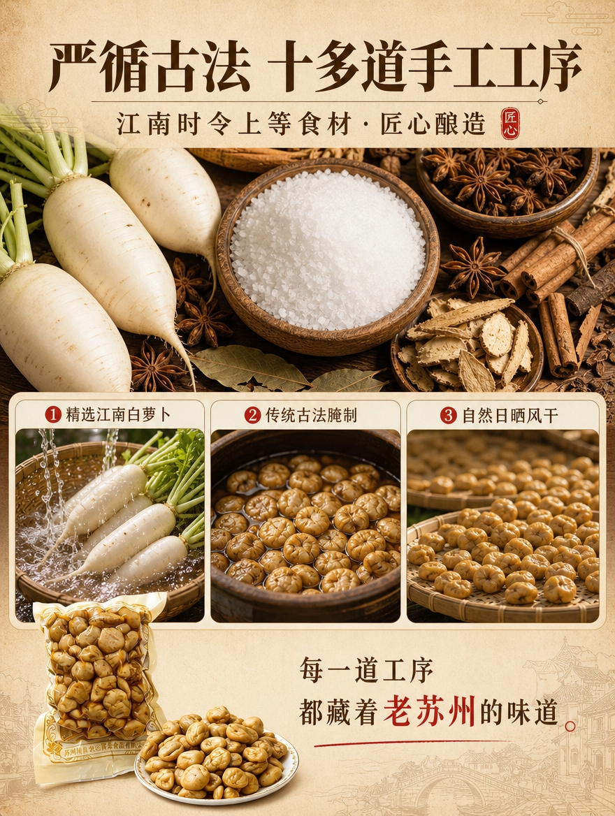 [商品] 使用【图1】真空袋装小萝卜头酱菜做底部产品点缀；保留… - 图片创意预览