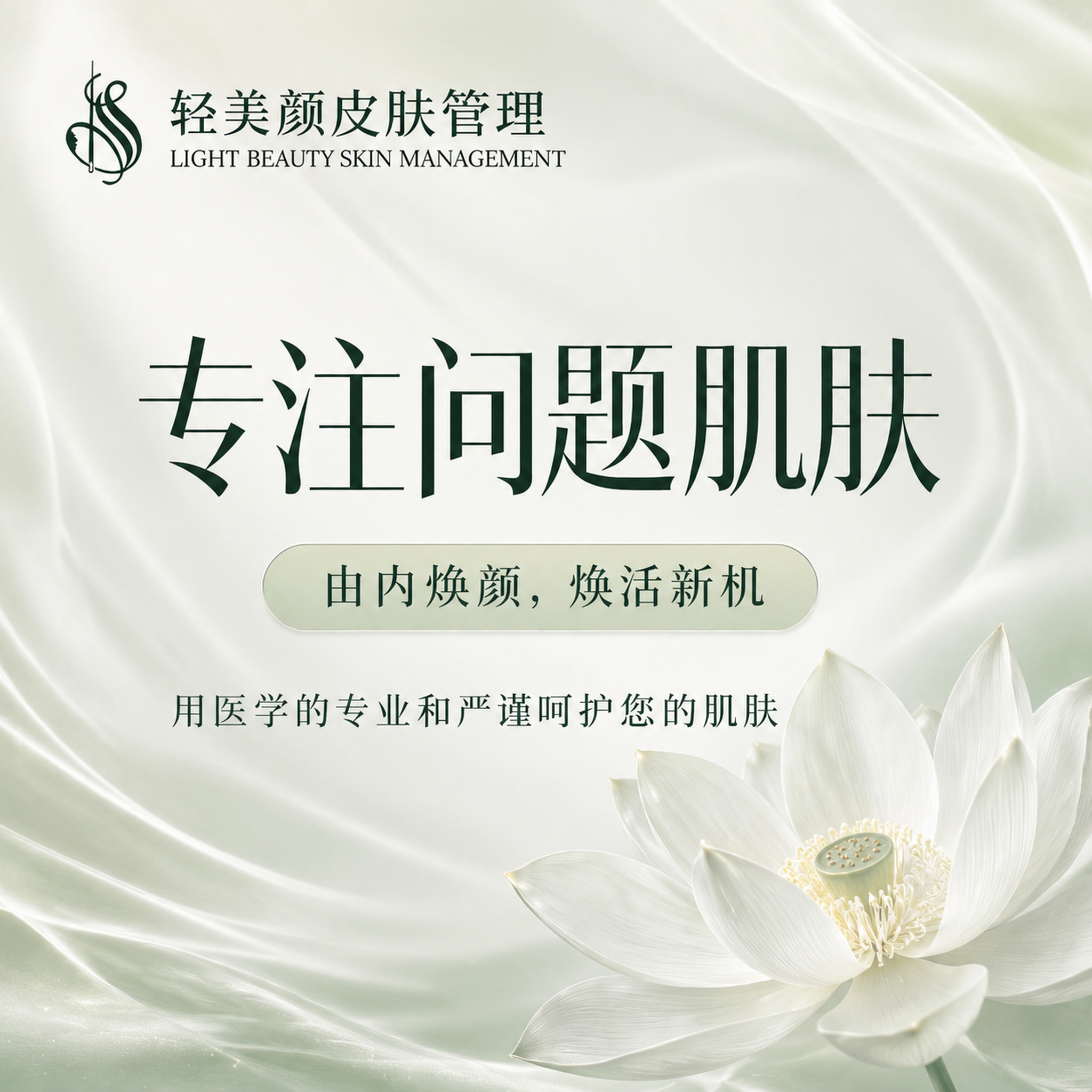基于参考图进行修改，保留左上角“轻美颜皮肤管理 LIGHT B… - 图片创意预览