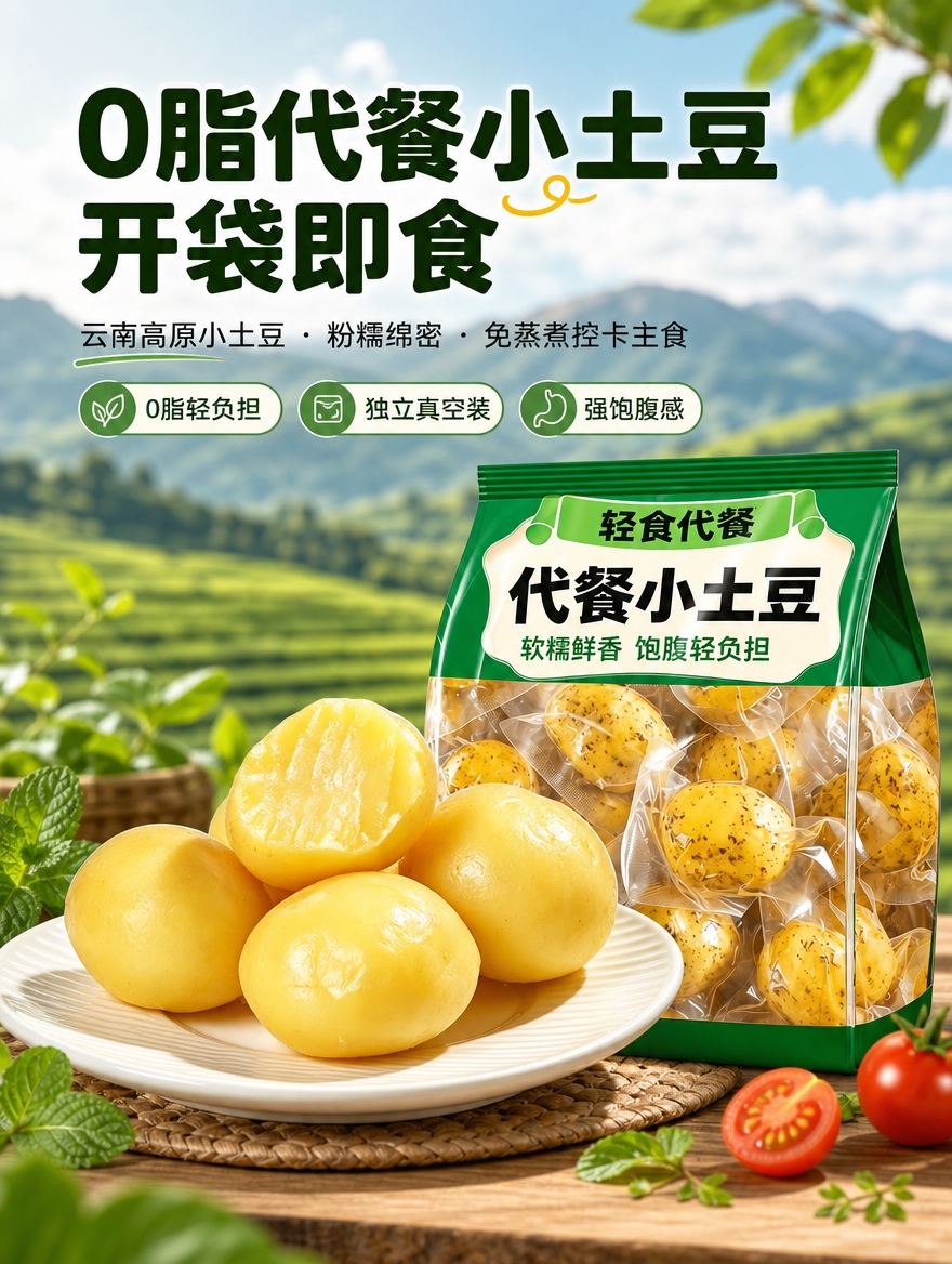 [商品] 使用【图1】代餐小土豆实物（去皮蒸熟的黄色小土豆，粉… - 图片创意预览