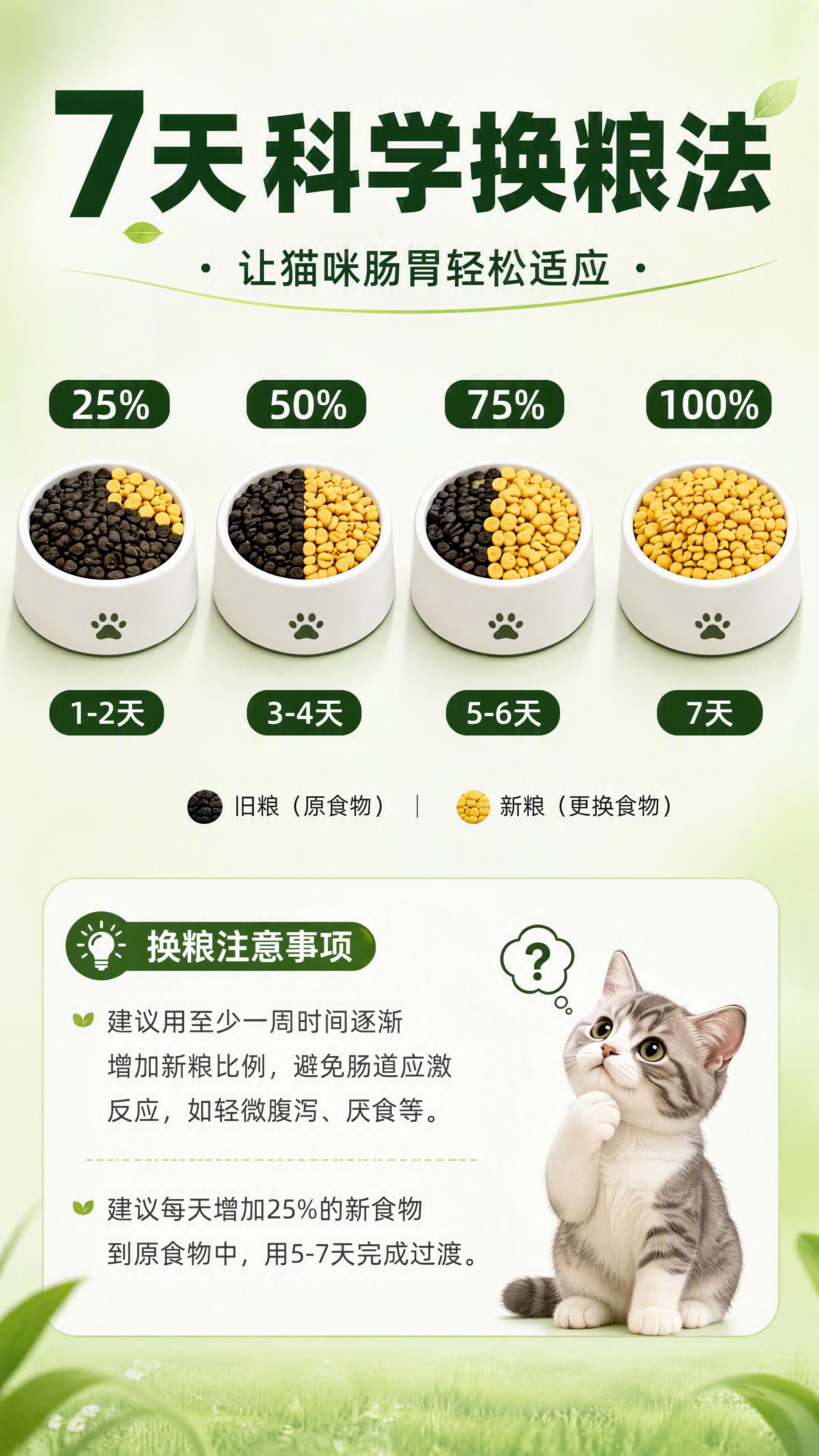 [第7张] 换粮指南页-7天科学换粮法图解。本张使用【图2】【… - 图片创意预览
