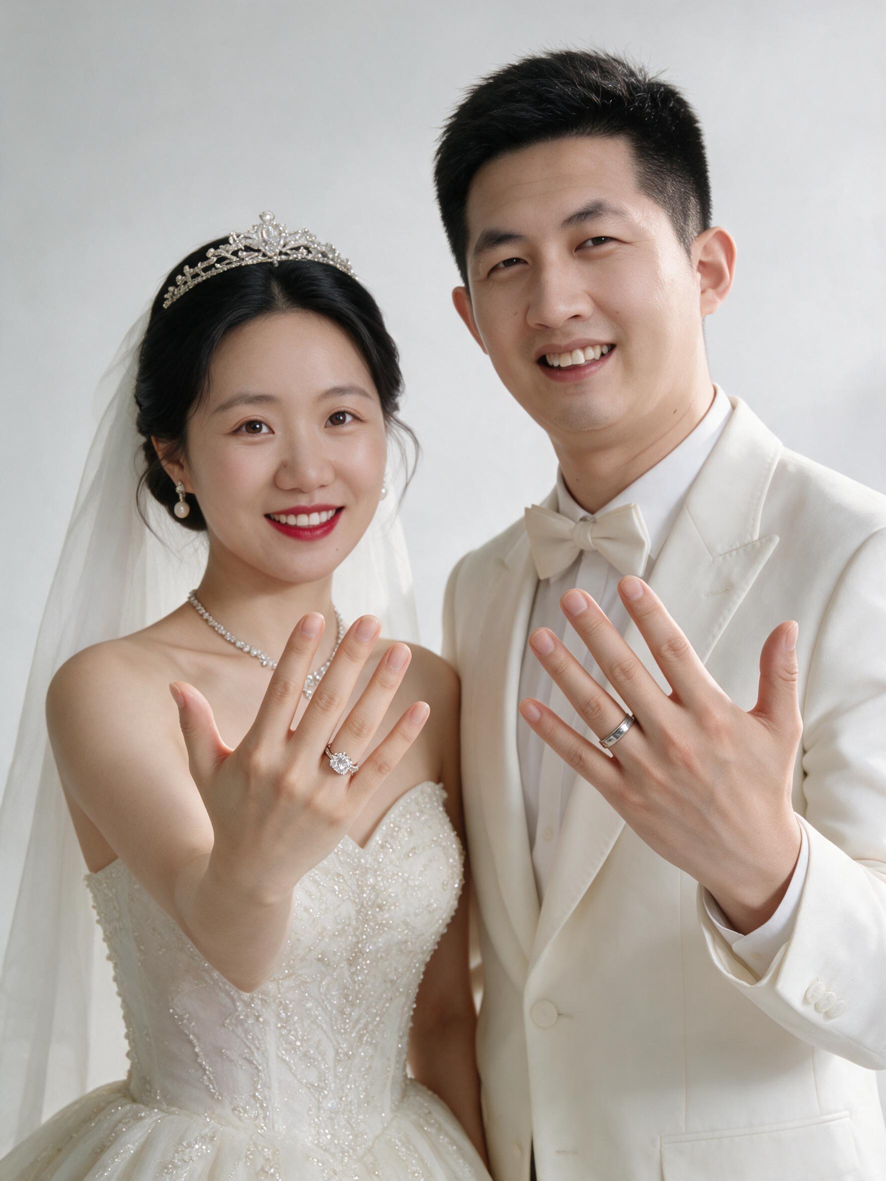超高清现代中式婚纱摄影作品，干净简约、高级质感、柔和暖白色调。… - 图片创意预览