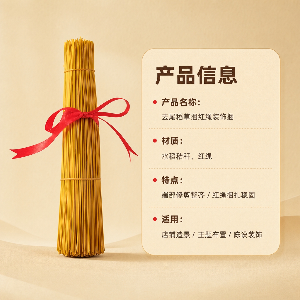 [商品] 使用【图1】去尾稻草捆红绳装饰捆标准照；保留稻秆金黄… - 图片创意预览