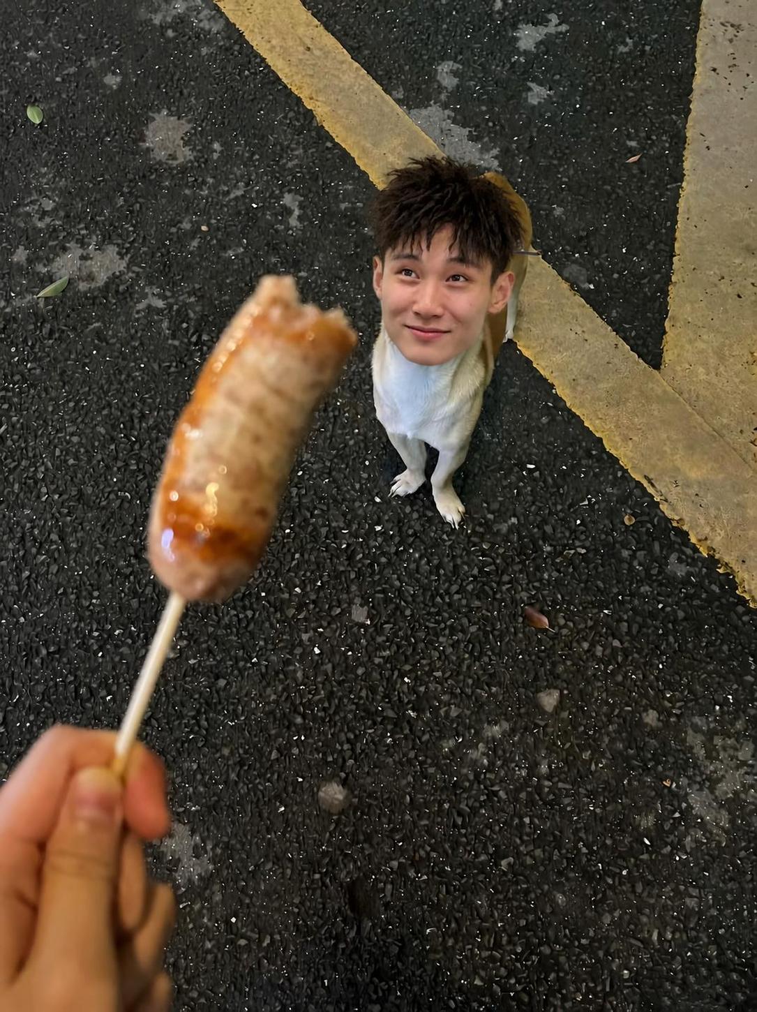 将第一张抠出的人物头部（爆炸头黑发男生头部）替换到这张图片中小… - 图片创意预览
