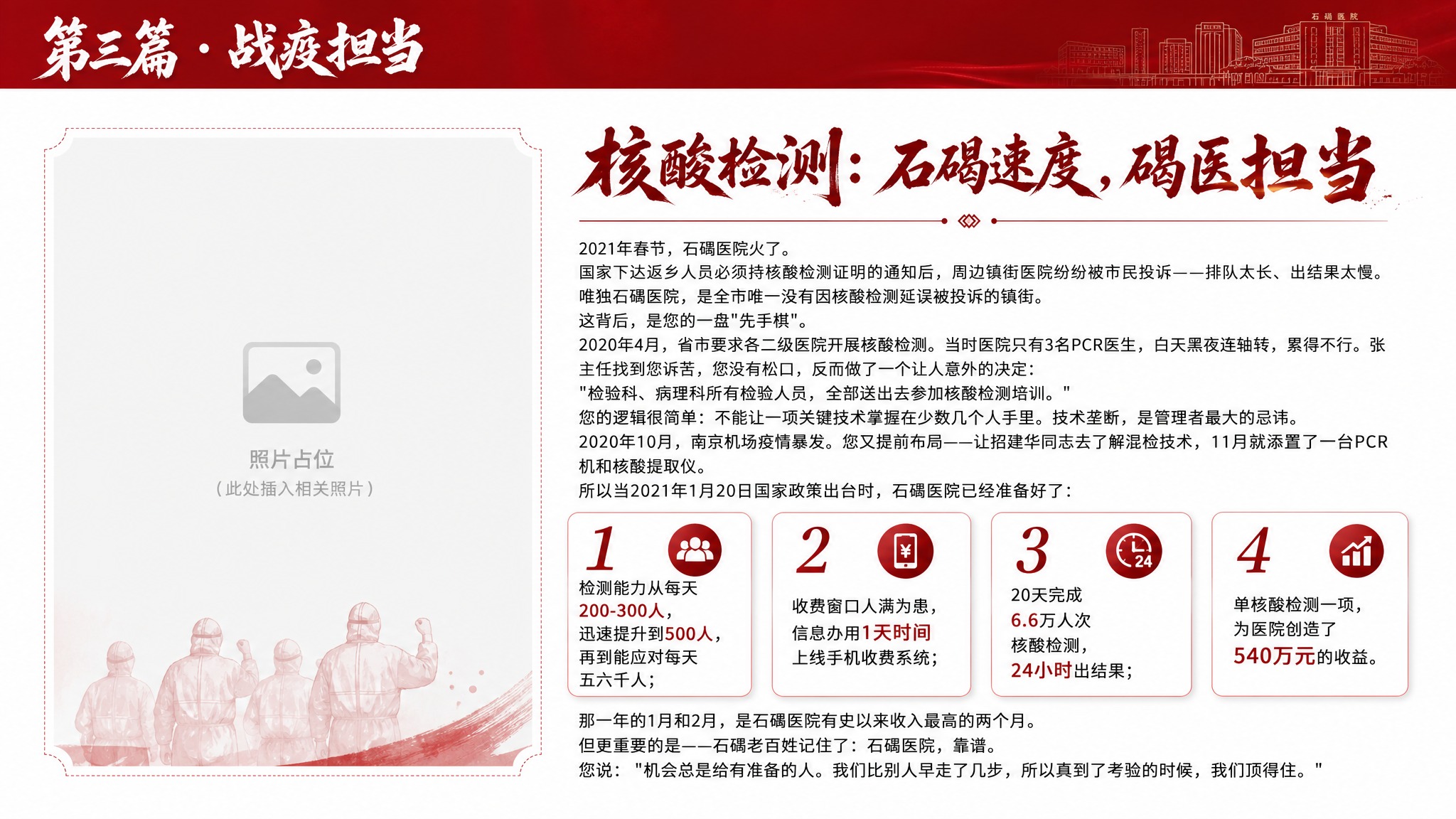 纪念画册正文页设计，16:9横版，白色背景。顶部深红色通栏标题… - 图片创意预览