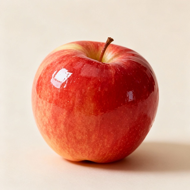 生成一个苹果，纯色背景。